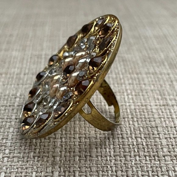 Fashion Women Rings Faux Stone Big Face Ring Fancy Jewelry Size adjustable 7-9 - Picture 12 of 12